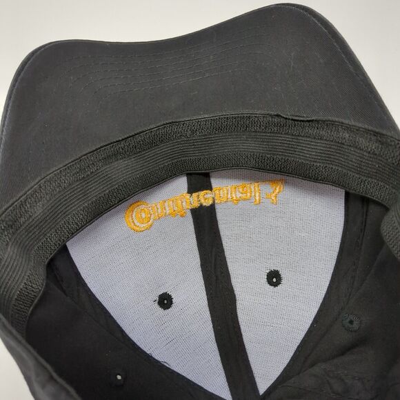 Continental Fitted Hat Black One Size Embroidered Solid Vent Holes - Picture 7 of 8